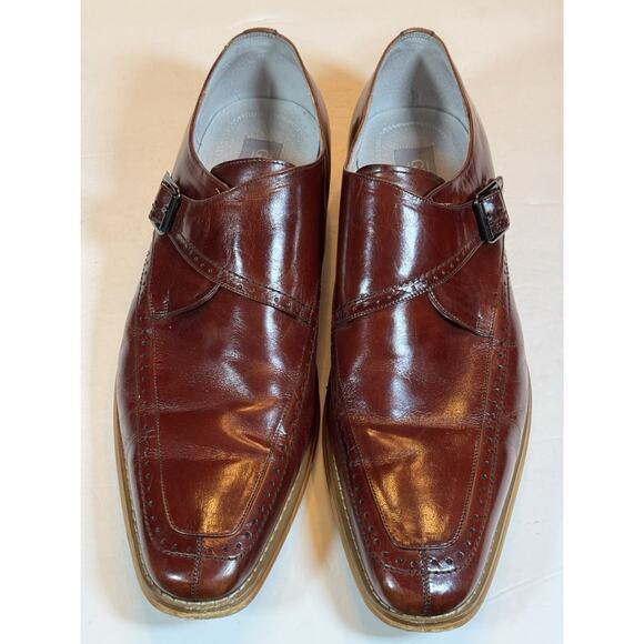 Size 11 Giovanni Amato Brown Leather Monk Strap Dress Shoes